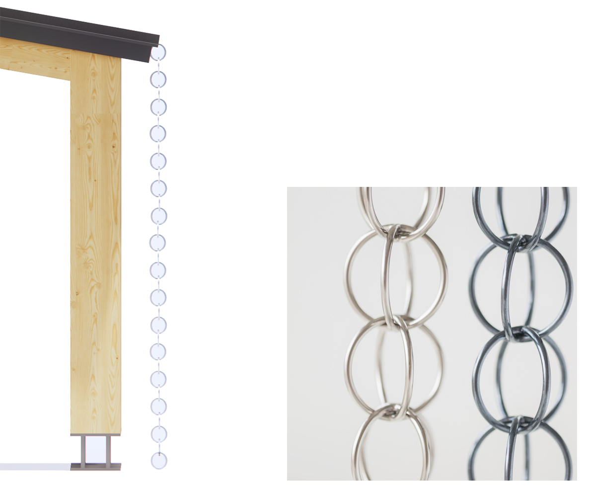 雨樋をクサリ樋に変更　+50,000